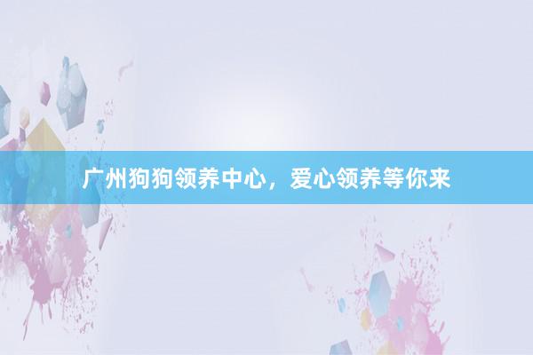 广州狗狗领养中心，爱心领养等你来